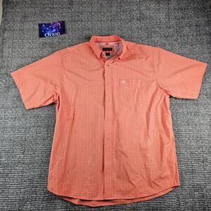 Mens Ariat Pro Western Button Front Work Shirt Size XL Button Front Contruction